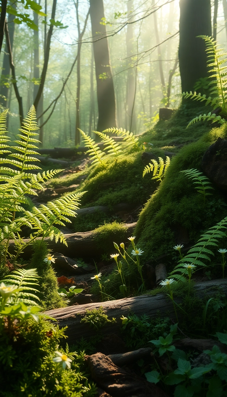 HD iPhone Spring Forest Floor Luxury Background